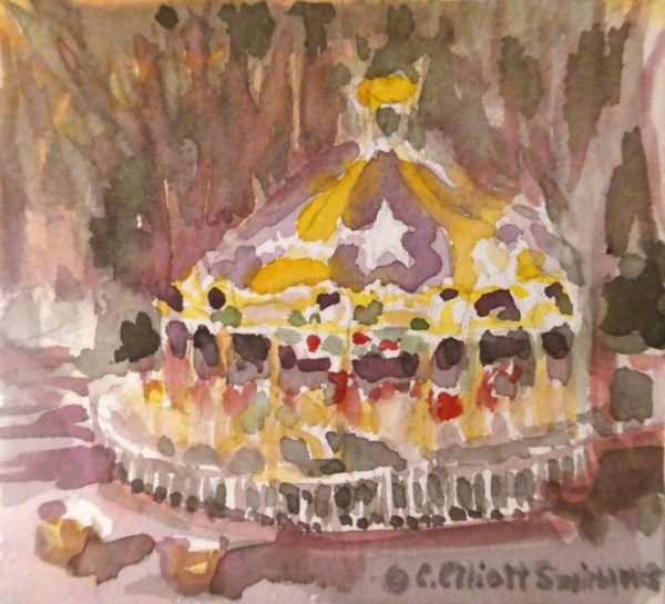 impression of carousel at Boise Zoo